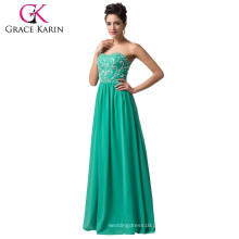 GK Mulheres Strapless Beaded Long Green Prom Dress CL6050-5 #